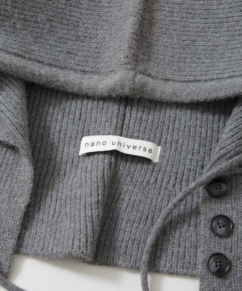 NANO universe（ナノユニバース）の「ボタン開閉バラクラバ（ニットキャップ/ビーニー・レディース・チャコール/ベージュ/アイボリー・FREE）」の14枚目の写真