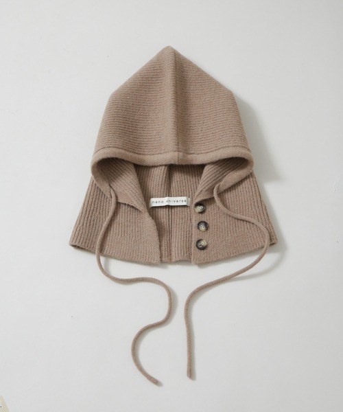 NANO universe（ナノユニバース）の「ボタン開閉バラクラバ（ニットキャップ/ビーニー・レディース・チャコール/ベージュ/アイボリー・FREE）」の17枚目の写真