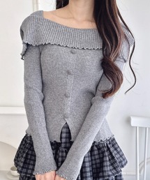ニット/セーター（グレー/灰色系・オフショルダー）ファッション通販