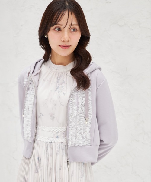 フリル付きフードジャケット グレー RONEPARC ロネパーク tocco closet