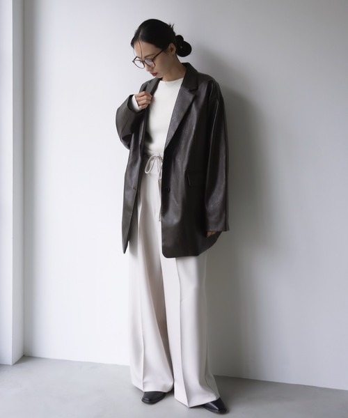 SOELA(ソエラ)の「ハイウエストリボンパンツ(その他パンツ・レディース・アイボリー/ブラック/チャコールグレー・S/M)」の6枚目の写真