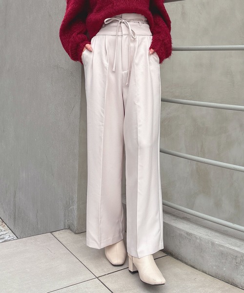 SOELA(ソエラ)の「ハイウエストリボンパンツ(その他パンツ・レディース・アイボリー/ブラック/チャコールグレー・S/M)」の20枚目の写真