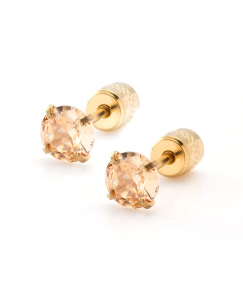 Cream dot.（クリームドット）の「【サージカルステンレス】ネジロック式キャッチのステンレス製ピアス（ピアス（両耳用）・レディース・ベージュ系その他/ベージュ/ゴールド/シルバー系その他/ゴールド系その他/シルバー・#2/#3/#4/#5/#6）」の2枚目の写真