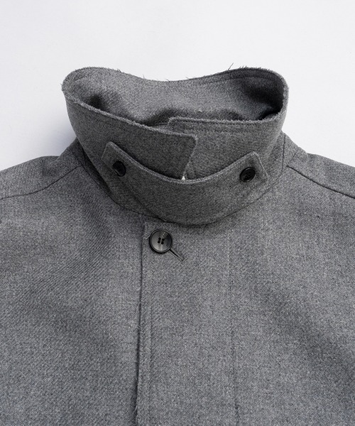 PRANK PROJECT（プランクプロジェクト）の「ウールステンカラーコート / Wool Stand Collar Coat（ステンカラーコート・レディース・グレー/ブラック・FREE）」の12枚目の写真
