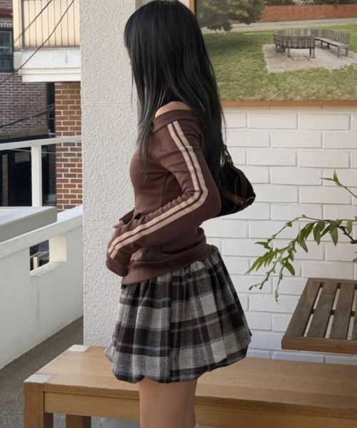 Dream garden(ドリームガーデン)の「チェック柄 バルーンミニスカート(スカート・レディース・ブラック系その他/ブラウン系その他・FREE)」の11枚目の写真