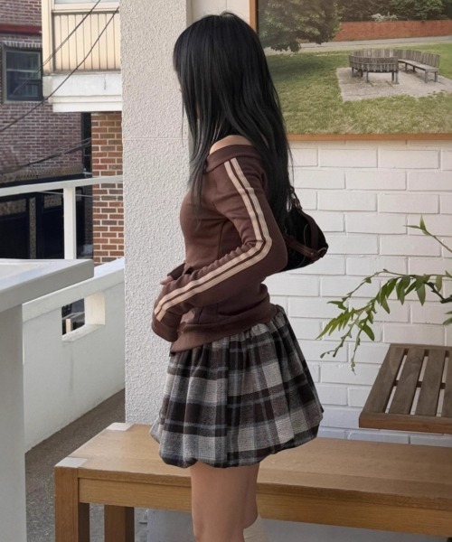 Dream garden(ドリームガーデン)の「チェック柄 バルーンミニスカート(スカート・レディース・ブラック系その他/ブラウン系その他・FREE)」の16枚目の写真