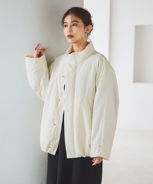 studio CLIP（スタディオクリップ）の「スタンドカラーミドルコート[プチサイズあり]（その他アウター・レディース・オフホワイト/カーキ/ブラック・FREE/PF）」の7枚目の写真