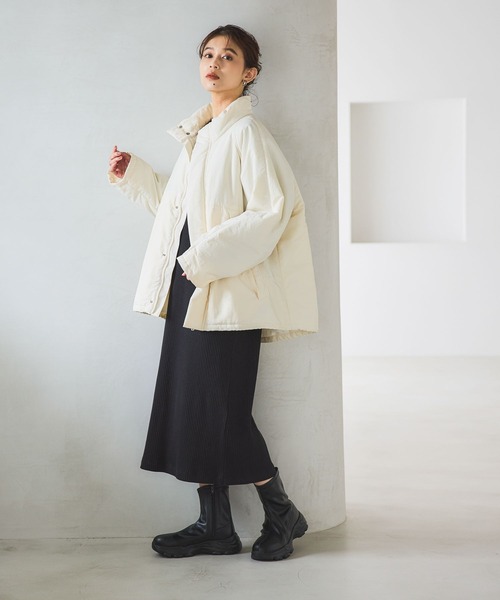 studio CLIP（スタディオクリップ）の「スタンドカラーミドルコート[プチサイズあり]（その他アウター・レディース・オフホワイト/カーキ/ブラック・FREE/PF）」の11枚目の写真