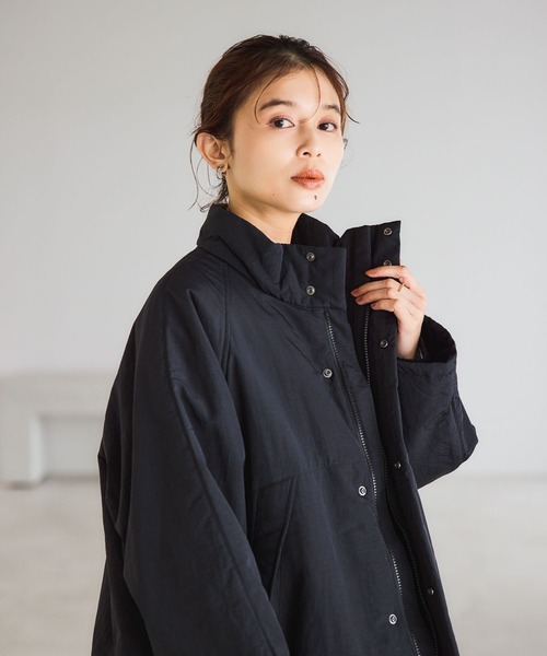 studio CLIP（スタディオクリップ）の「スタンドカラーミドルコート[プチサイズあり]（その他アウター・レディース・オフホワイト/カーキ/ブラック・FREE/PF）」の14枚目の写真