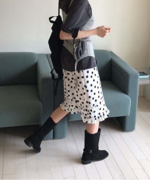 Vipoa（ヴィポア）の「dot frill skirt（スカート・レディース・ブラック/ホワイト・FREE）」の13枚目の写真