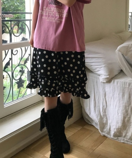 Vipoa（ヴィポア）の「dot frill skirt（スカート・レディース・ブラック/ホワイト・FREE）」の19枚目の写真