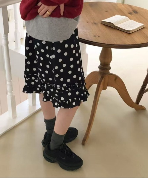 Vipoa（ヴィポア）の「dot frill skirt（スカート・レディース・ブラック/ホワイト・FREE）」の22枚目の写真
