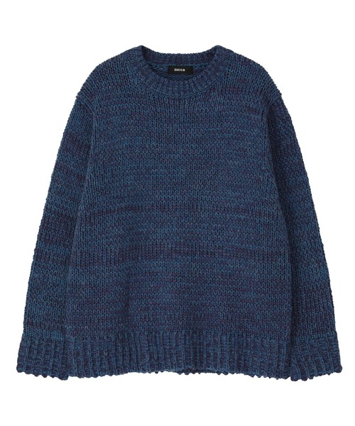 ZUCCa(ズッカ)の「スラブMIXニット / ニットプルオーバー / S(ニット/セーター・メンズ・ブルー/オレンジ/ブラック・M size)」の3枚目の写真