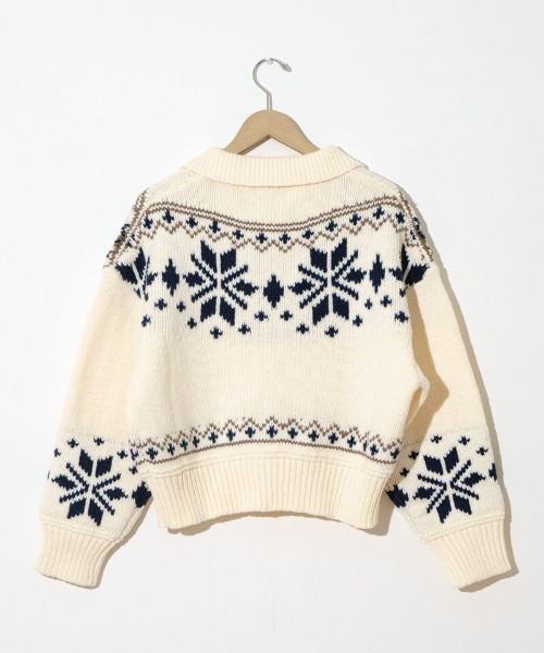 flower（フラワー）の「スノーフレークカーディガン（カーディガン/ボレロ・レディース・ブラウン/アイボリー・FREE）」の6枚目の写真