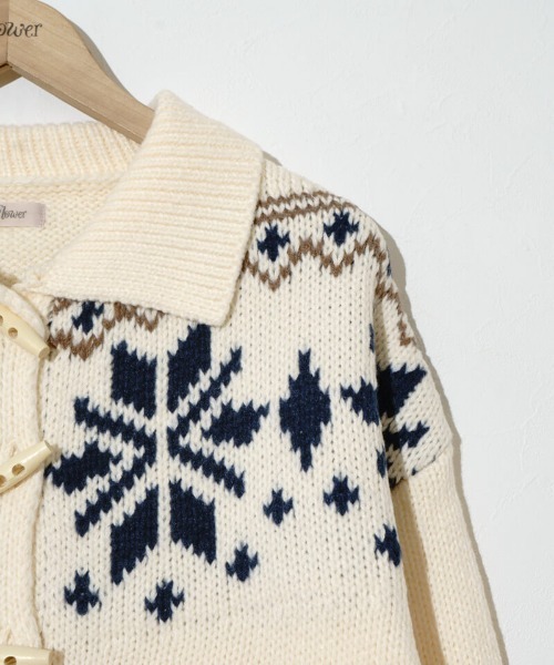 flower（フラワー）の「スノーフレークカーディガン（カーディガン/ボレロ・レディース・ブラウン/アイボリー・FREE）」の10枚目の写真