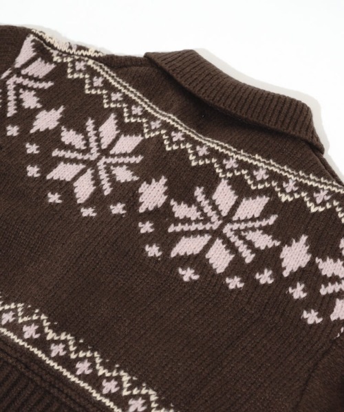 flower（フラワー）の「スノーフレークカーディガン（カーディガン/ボレロ・レディース・ブラウン/アイボリー・FREE）」の18枚目の写真