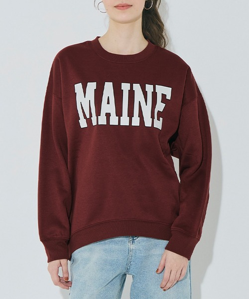 coca（coca）（コカ）の「【WEB限定セール】裏起毛プリントスウェット（スウェット・レディース・ネイビー/チャコール/ライトグレー/ワイン・L/M/S）」の4枚目の写真