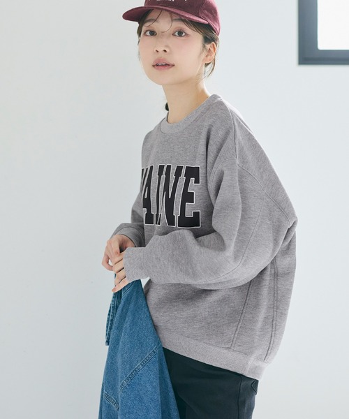 coca（coca）（コカ）の「【WEB限定セール】裏起毛プリントスウェット（スウェット・レディース・ネイビー/チャコール/ライトグレー/ワイン・L/M/S）」の7枚目の写真