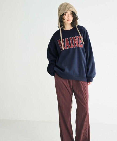 coca（coca）（コカ）の「【WEB限定セール】裏起毛プリントスウェット（スウェット・レディース・ネイビー/チャコール/ライトグレー/ワイン・L/M/S）」の10枚目の写真