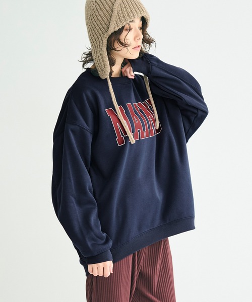 coca（coca）（コカ）の「【WEB限定セール】裏起毛プリントスウェット（スウェット・レディース・ネイビー/チャコール/ライトグレー/ワイン・L/M/S）」の12枚目の写真