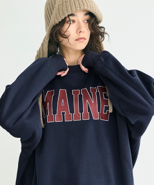 coca（coca）（コカ）の「【WEB限定セール】裏起毛プリントスウェット（スウェット・レディース・ネイビー/チャコール/ライトグレー/ワイン・L/M/S）」の13枚目の写真