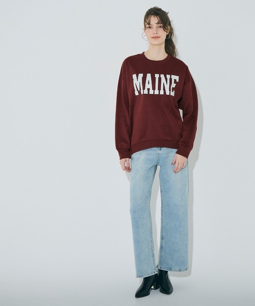 coca（coca）（コカ）の「【WEB限定セール】裏起毛プリントスウェット（スウェット・レディース・ネイビー/チャコール/ライトグレー/ワイン・L/M/S）」の14枚目の写真