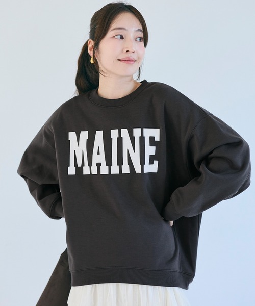 coca（coca）（コカ）の「【WEB限定セール】裏起毛プリントスウェット（スウェット・レディース・ネイビー/チャコール/ライトグレー/ワイン・L/M/S）」の15枚目の写真