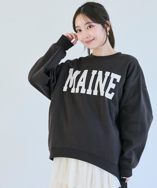 coca（coca）（コカ）の「【WEB限定セール】裏起毛プリントスウェット（スウェット・レディース・ネイビー/チャコール/ライトグレー/ワイン・L/M/S）」の16枚目の写真