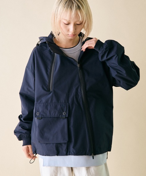 rehacer(レアセル)の「rehacer : W zip 2layer Mt.Jacket / ダブルジップ 2レイヤー マウンテン ジャケット(マウンテンパーカー・レディース・ネイビー/オレンジ・SMALL)」の6枚目の写真