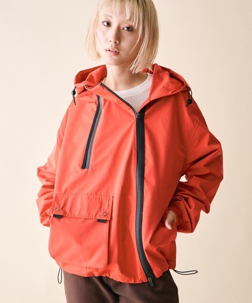 rehacer(レアセル)の「rehacer : W zip 2layer Mt.Jacket / ダブルジップ 2レイヤー マウンテン ジャケット(マウンテンパーカー・レディース・ネイビー/オレンジ・SMALL)」の16枚目の写真