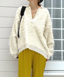 Q | シャギーVニット(ニット/セーター)