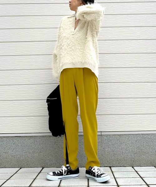 Q（キュー）の「シャギーVニット（ニット/セーター・レディース・アイボリー/ライトグレー・MEDIUM）」の17枚目の写真