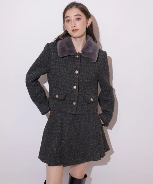 ファーカラーツィードジャケット（その他アウター）｜Rirandture（リ