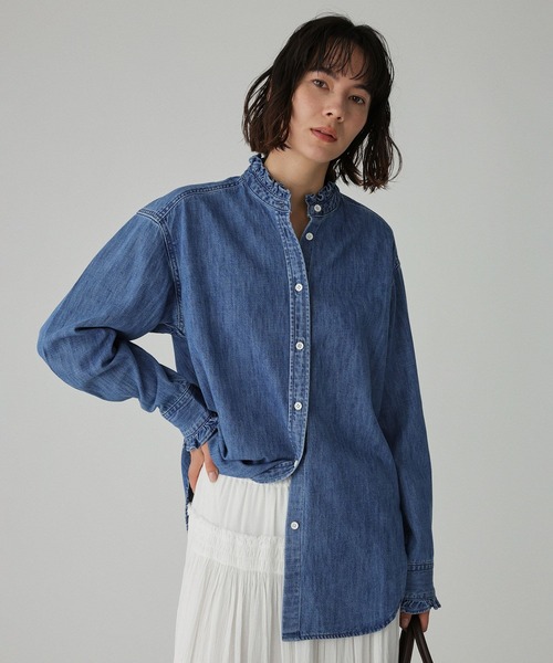 BABYLONE（バビロン）の「デニムフリルシャツ（シャツ/ブラウス）」 - WEAR