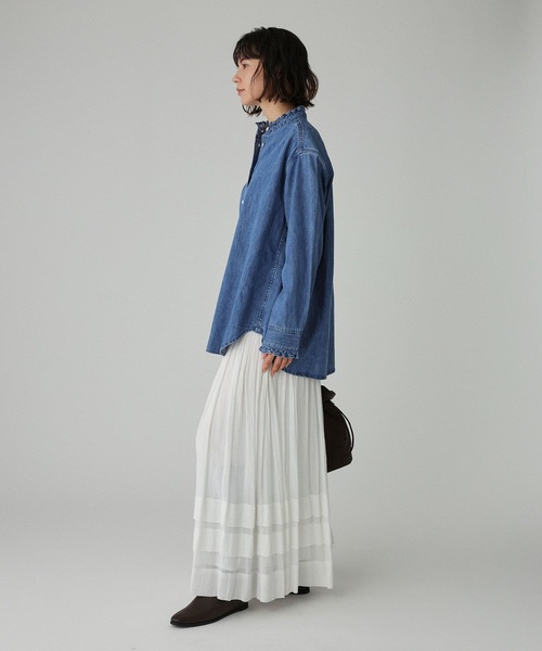 BABYLONE（バビロン）の「デニムフリルシャツ（シャツ/ブラウス）」 - WEAR