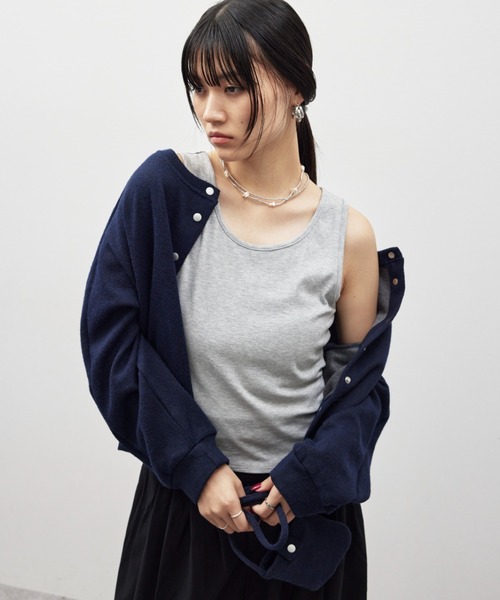 HANNE(アン)の「ポーチセットニットカーディガン(カーディガン/ボレロ・レディース・ネイビー/チャコールグレー/グレー・FREE)」の7枚目の写真