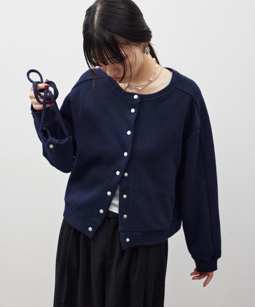 HANNE(アン)の「ポーチセットニットカーディガン(カーディガン/ボレロ・レディース・ネイビー/チャコールグレー/グレー・FREE)」の9枚目の写真
