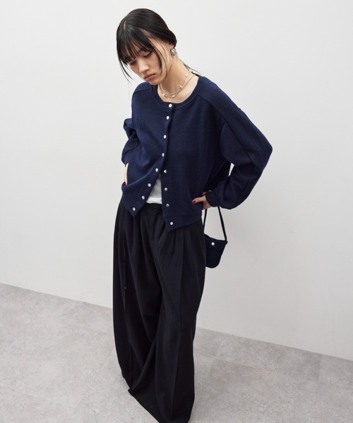 HANNE(アン)の「ポーチセットニットカーディガン(カーディガン/ボレロ・レディース・ネイビー/チャコールグレー/グレー・FREE)」の14枚目の写真
