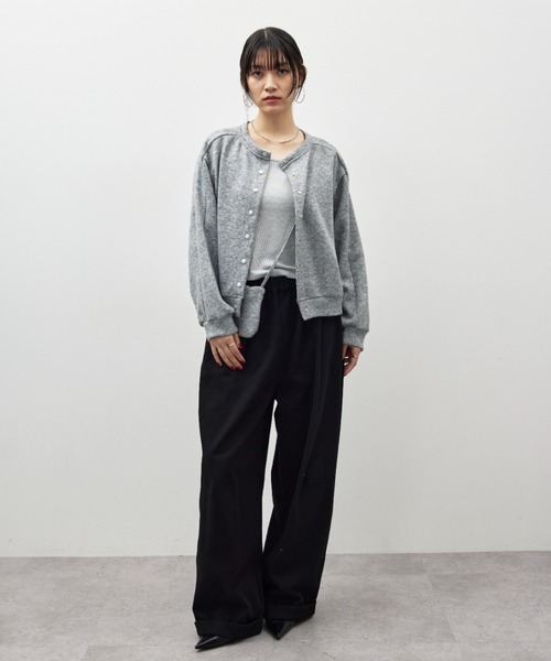 HANNE(アン)の「ポーチセットニットカーディガン(カーディガン/ボレロ・レディース・ネイビー/チャコールグレー/グレー・FREE)」の19枚目の写真