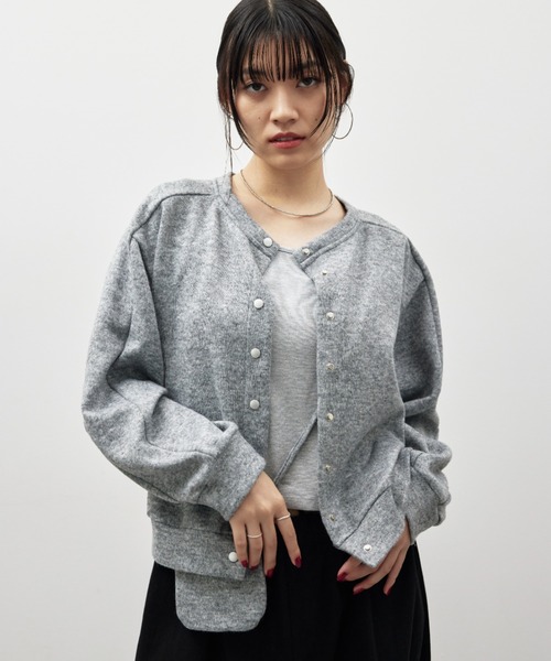 HANNE(アン)の「ポーチセットニットカーディガン(カーディガン/ボレロ・レディース・ネイビー/チャコールグレー/グレー・FREE)」の18枚目の写真