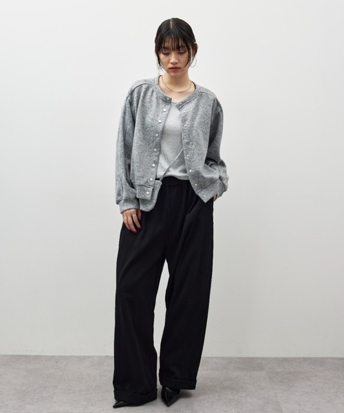 HANNE(アン)の「ポーチセットニットカーディガン(カーディガン/ボレロ・レディース・ネイビー/チャコールグレー/グレー・FREE)」の20枚目の写真