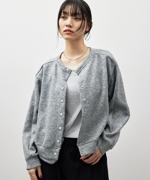 HANNE(アン)の「ポーチセットニットカーディガン(カーディガン/ボレロ・レディース・ネイビー/チャコールグレー/グレー・FREE)」の21枚目の写真