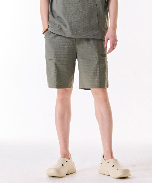 CHASECULT(チェイスカルト)の「男性シアサッカーショートパンツ-DCRK2525E0V(その他パンツ・メンズ・カーキ・70/92/76)」の2枚目の写真