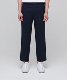 軽量ワイド隠しバンディングクロップドスラックス[ネイビー]