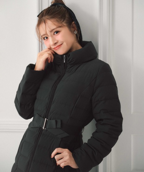 yo　STRAWBERRY-FIELDS ブラックダウンジャケット 元宝塚トップ娘役 綺咲愛里さん着用】 エアリータフタ_美シルエット