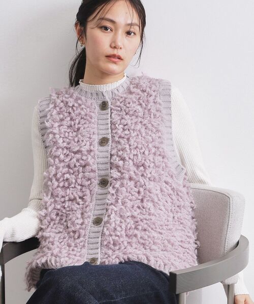 セール】ループヤーンニットベスト【洗濯機OK】（ベスト）｜OPAQUE