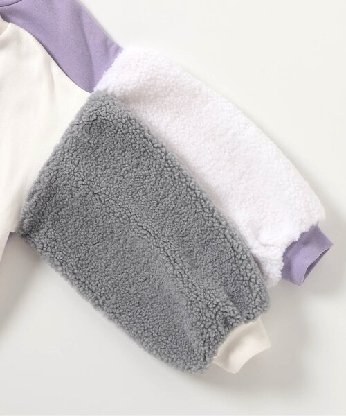 apres les cours（アプレレクール）の「【あったか/裏起毛】ハート刺繍袖ボアトレーナー（スウェット・キッズ・ラベンダー/アイボリー・80/90/100/110/120/130/140）」の11枚目の写真