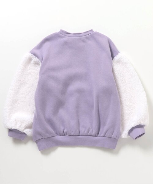 apres les cours（アプレレクール）の「【あったか/裏起毛】ハート刺繍袖ボアトレーナー（スウェット・キッズ・ラベンダー/アイボリー・80/90/100/110/120/130/140）」の13枚目の写真