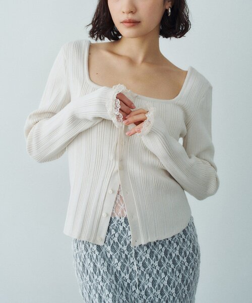 lace frill cardigan