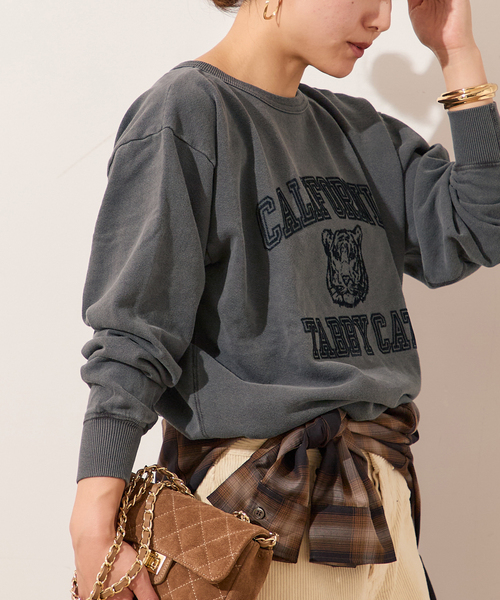 journal standard L'essage(ジャーナルスタンダードレサージュ)の「《追加2》【MIXTA/ミクスタ】CALIFORNIA TABBY CAT CREW SWEATSHI:スウェット(スウェット・レディース・ライトグレー/ブラック・MEDIUM)」の8枚目の写真